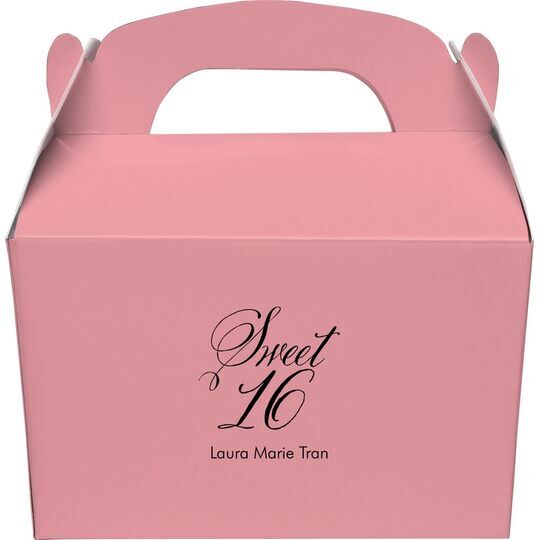 Elegant Sweet Sixteen Gable Favor Boxes